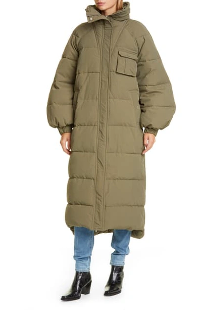 Shop Ganni Heavy Tech Puffer Coat In Kalamata