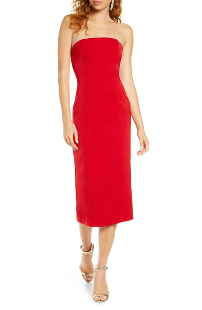 bb dakota bonded crepe strapless dress