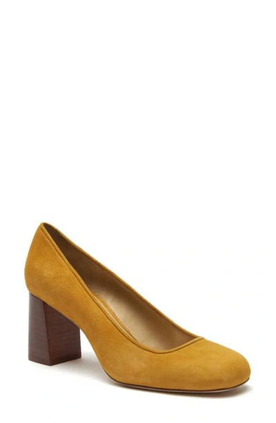 Shop Etienne Aigner Dylan Square Toe Pump In Curry Suede