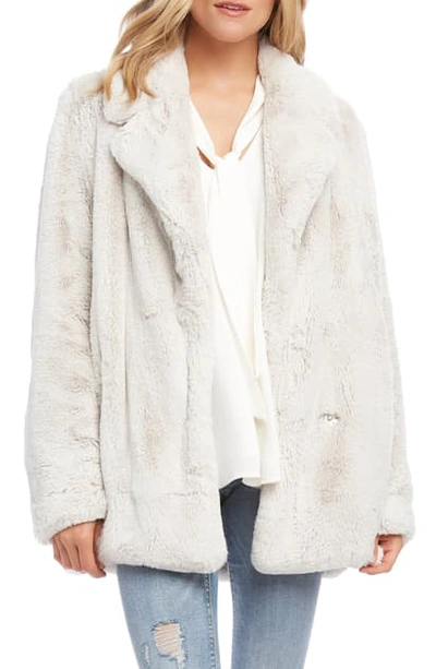 Shop Karen Kane Faux Fur Jacket In Stone