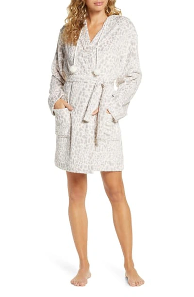 Shop Honeydew Intimates Fluffy Buddy Fleece Short Robe In Vanilla Spice Leopard