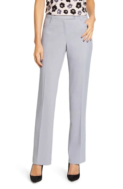 Shop Anne Klein Ridge Crest Straight Leg Twill Trousers In Cambon Grey