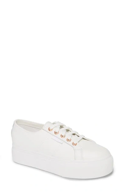 Shop Superga 2790 Platform Sneaker In White / Rose