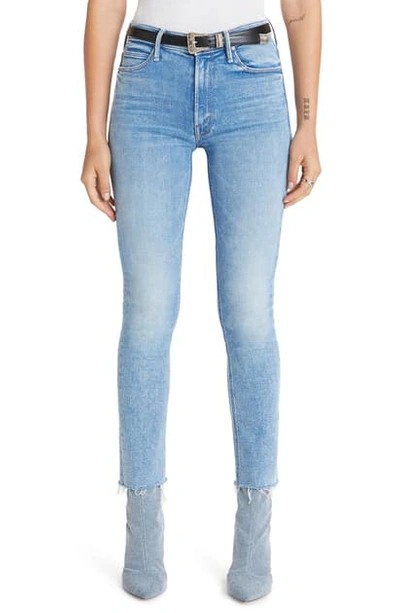 Shop Mother The Dazzler High Waist Fray Ankle Straight Leg Jeans In Dropping In