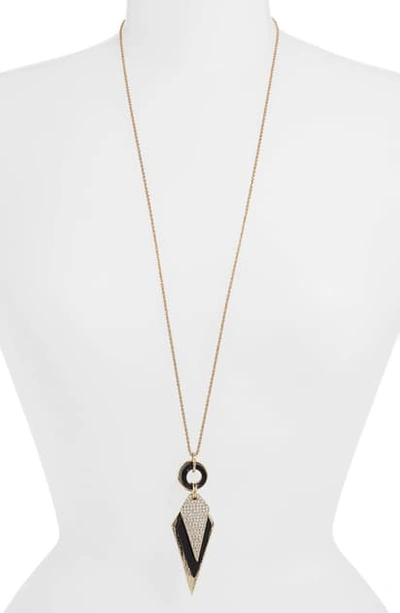 Shop Akola Crystal & Horn Pendant Necklace In Black