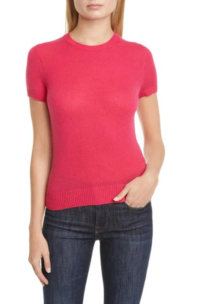 Shop Theory Featherweight Cashmere Sweater In Bright Magenta