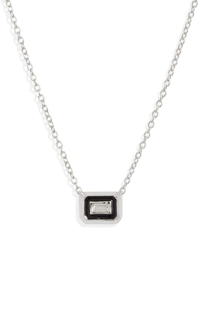 Shop Argento Vivo Baguette Pendant Necklace In Silver