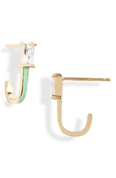 Shop Argento Vivo Wrap Stud Earrings In Green/ Gold