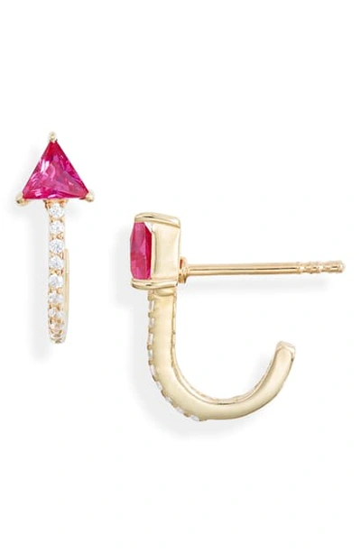 Shop Argento Vivo Wrap Stud Earrings In Pink/ Gold
