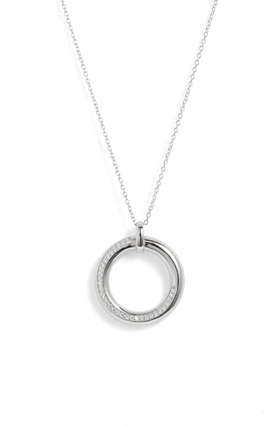 Shop Argento Vivo Large Donut Pave Pendant Necklace In Silver
