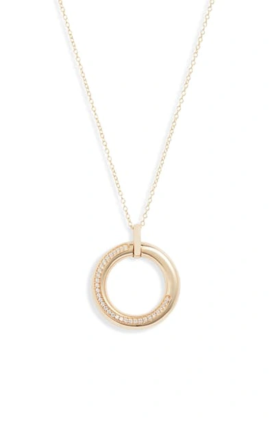 Shop Argento Vivo Large Donut Pave Pendant Necklace In Gold