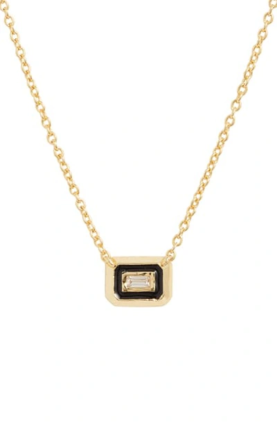 Shop Argento Vivo Baguette Pendant Necklace In Gold