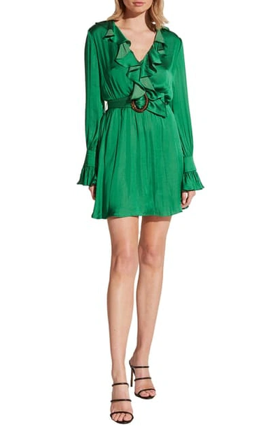 Shop Bardot Alanna Long Sleeve Minidress In Fern