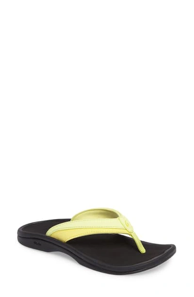 Shop Olukai 'ohana' Sandal In Pineapple/ Black Faux Leather