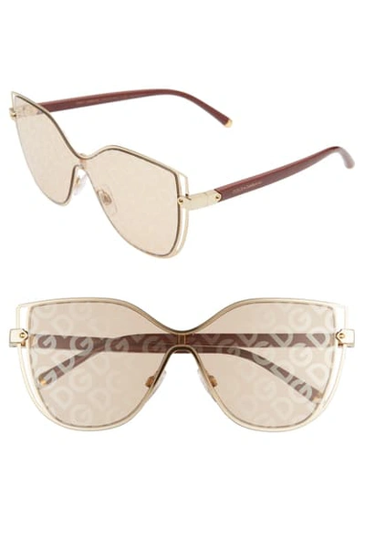 Shop Dolce & Gabbana 128mm Cat Eye Sunglasses In Light Brown Solid