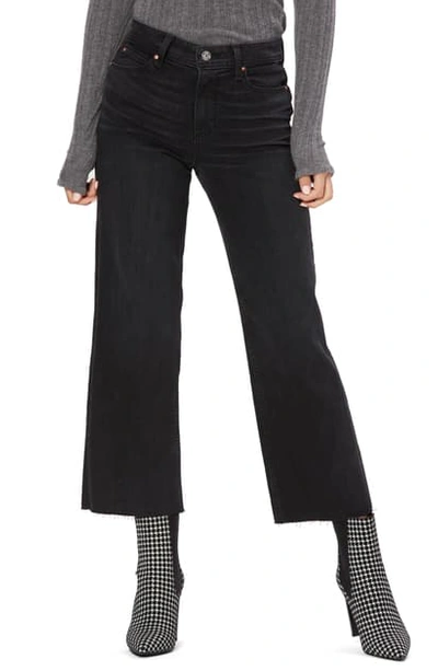 Shop Paige Nellie Distressed Culotte Jeans In Black Sand