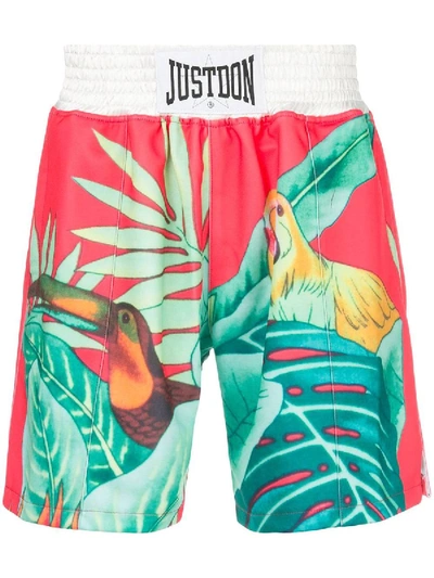 Shop Just Don Tropical Logo Shorts In Multicolor