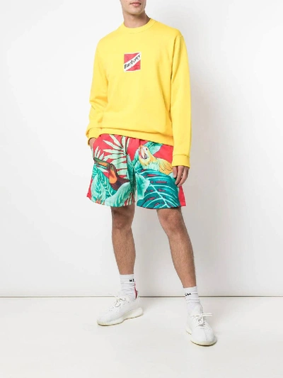 Shop Just Don Tropical Logo Shorts In Multicolor