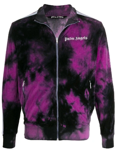 Shop Palm Angels Tie-dye Track Jacket Purple