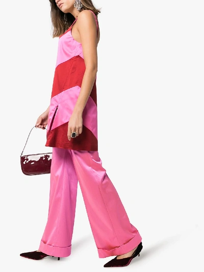 Shop House Of Holland Tailored Satin Trousers In Pink