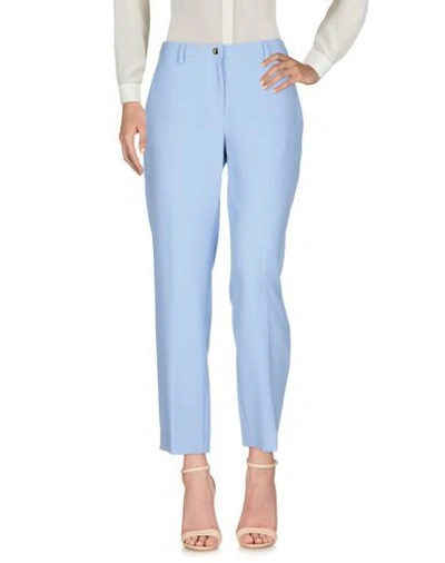 Shop Versace Casual Pants In Lilac