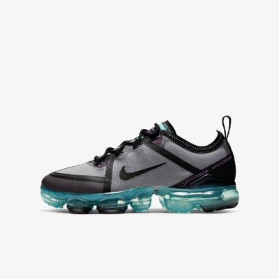 Shop Nike Air Vapormax 2019 Big Kids' Shoe In Thunder Grey,black,aurora Green,metallic Dark Grey