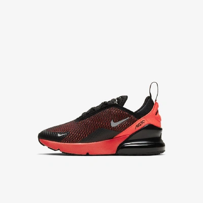 Shop Nike Air Max 270 Little Kids' Shoe (black) - Clearance Sale In Black,bright Crimson,reflect Silver
