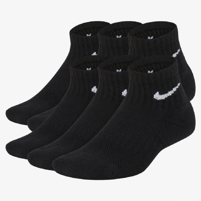 Shop Nike Everyday Kids' Cushioned Ankle Socks (6 Pairs) In Black