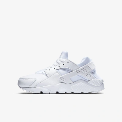 Shop Nike Huarache Run Big Kids' Shoes In White,pure Platinum,white
