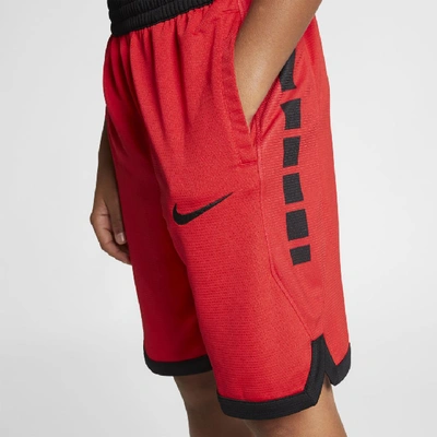 Shop Nike Dri-fit Elite Big Kids' (boys') Basketball Shorts In Red