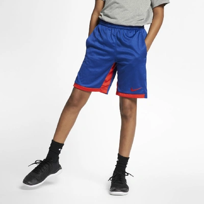 Shop Nike Dri-fit Trophy Big Kids' (boys') Training Shorts In Blue