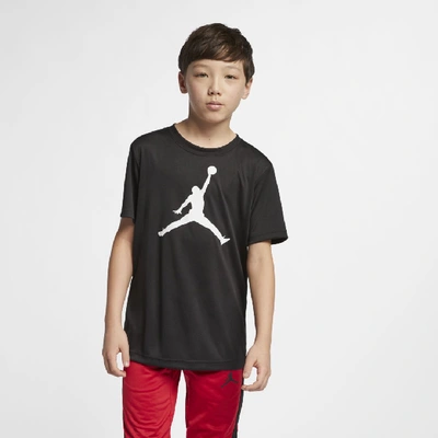 Shop Jordan Jumpman Dri-fit Tee Big Kids' T-shirt In Black
