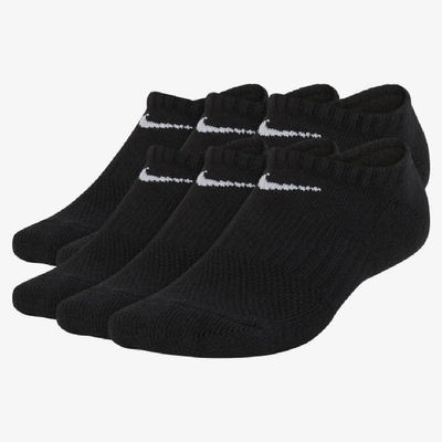 Shop Nike Performance Cushioned No-show Kids' Training Socks In Black,white