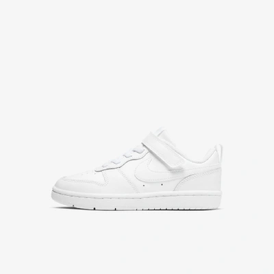 Shop Nike Court Borough Low 2 Little Kids' Shoes In White,white,white