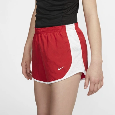 Shop Nike Tempo Big Kids' (girls') Dri-fit Running Shorts In Red