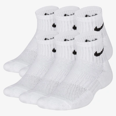 Shop Nike Everyday Kids' Cushioned Ankle Socks (6 Pairs) In White