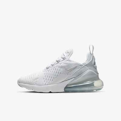 Shop Nike Air Max 270 Big Kids' Shoes In White,metallic Silver,white