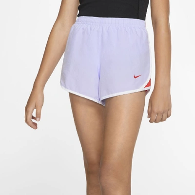 Shop Nike Dri-fit Tempo Big Kids' (girls') Running Shorts In Purple