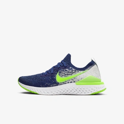 Nike Epic React Flyknit 2 Big Kids' Running Shoe In Blue | ModeSens