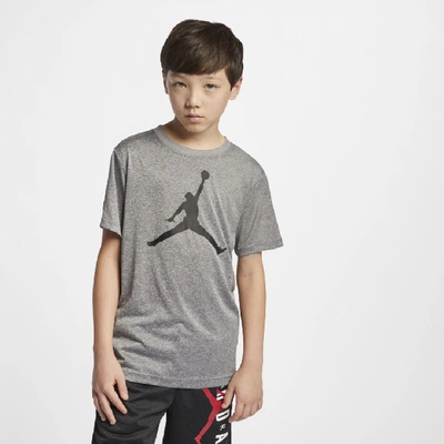 Shop Jordan Dri-fit Big Kids' (boys') T-shirt In Grey