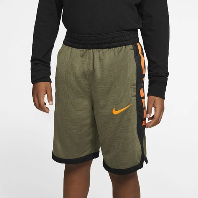 Shop Nike Dri-fit Elite Big Kids' (boys') Basketball Shorts In Olive