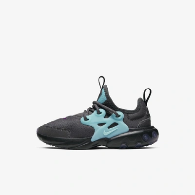 Shop Nike Rt Presto Little Kids' Shoe In Thunder Grey,hyper Violet,metallic Dark Grey,aurora Green