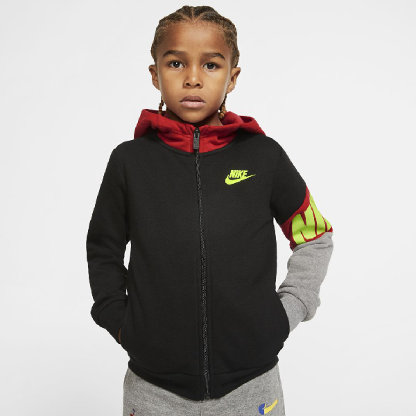 Nike Sportswear Little Kids' Full-zip Hoodie In Black | ModeSens