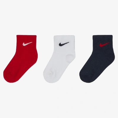 Shop Nike Toddler Ankle Socks (3 Pairs) In Red