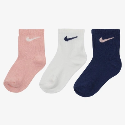 Shop Nike Toddler Ankle Socks (3 Pairs) In Pink