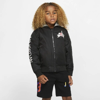 Jordan Boys' Nike Air Hooded Bomber Jacket - Big Kid In Black | ModeSens
