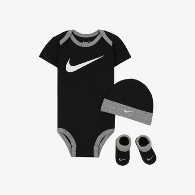 Shop Nike Baby (6-12m) Bodysuit, Hat And Booties Box Set In Black