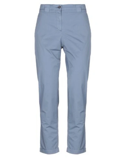 Shop Myths Casual Pants In Slate Blue