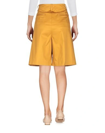 Shop Mauro Grifoni Grifoni Woman Shorts & Bermuda Shorts Ocher Size 2 Cotton, Elastane In Yellow