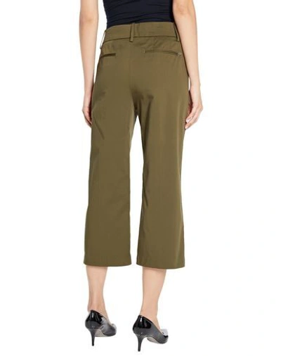 Shop Dondup Cropped Pants & Culottes In Military Green